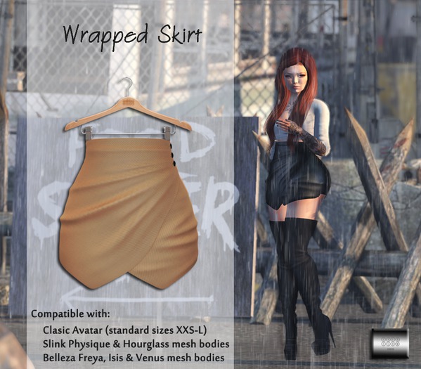 Wrapped Skirt "Peach" (classic avatar & mesh bodies) - even.flow