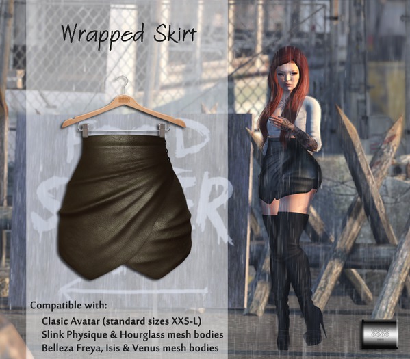 Wrapped Skirt "Brown" (classic avatar & mesh bodies) - even.flow