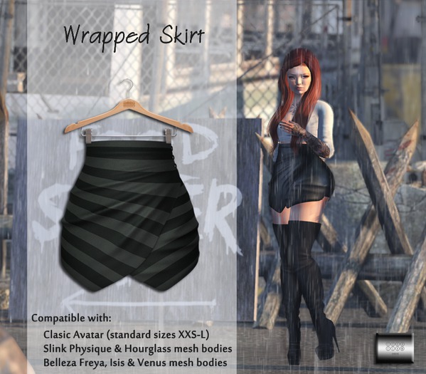 Wrapped Skirt "Striped" (classic avatar & mesh bodies) - even.flow
