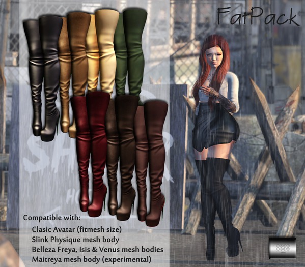 Thigh-high Boots FatPack (classic avatar & mesh bodies) - even.flow