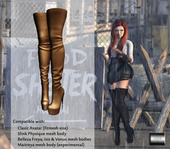 Thigh-high Boots "Camel" (classic avatar & mesh bodies) - even.flow