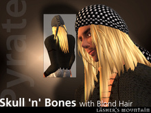 Blonde Pyrate Herrenhaar mit Totenkopf Bandana