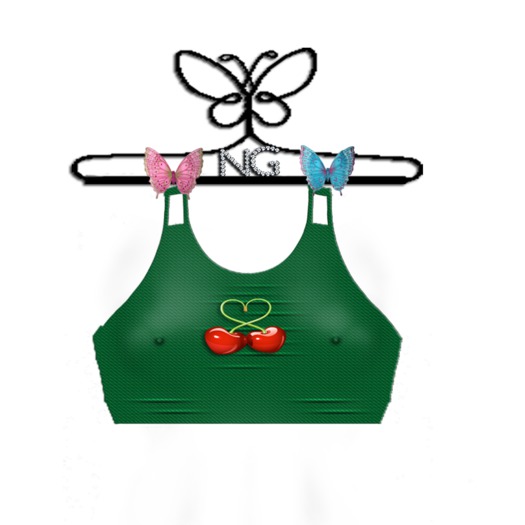NG. Cherry Hearts Top-Green