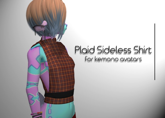Kemono Plaid Sideless Shirt
