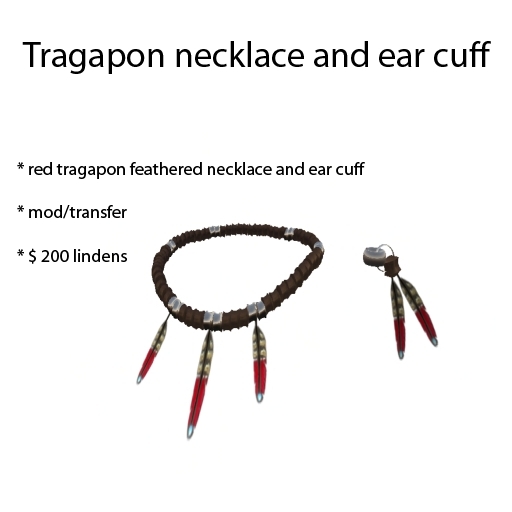 Red tragopan jewelry set