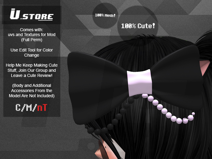 .: U.Store :. Cute Hair Ribbons With Pearl Strings
