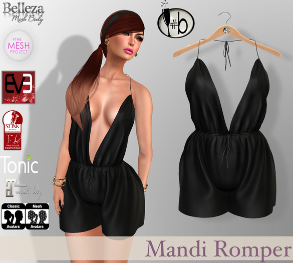 #b Mandi Black Romper