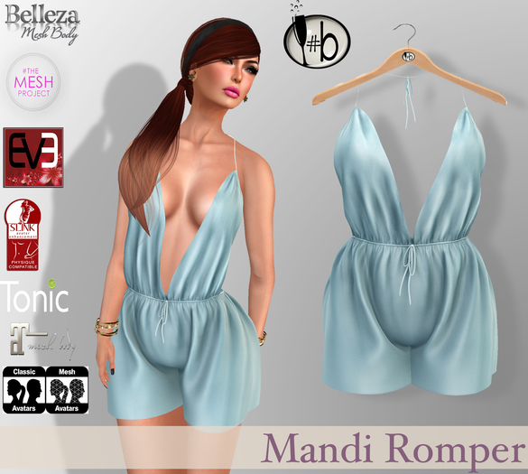 #b Mandi Teal Romper