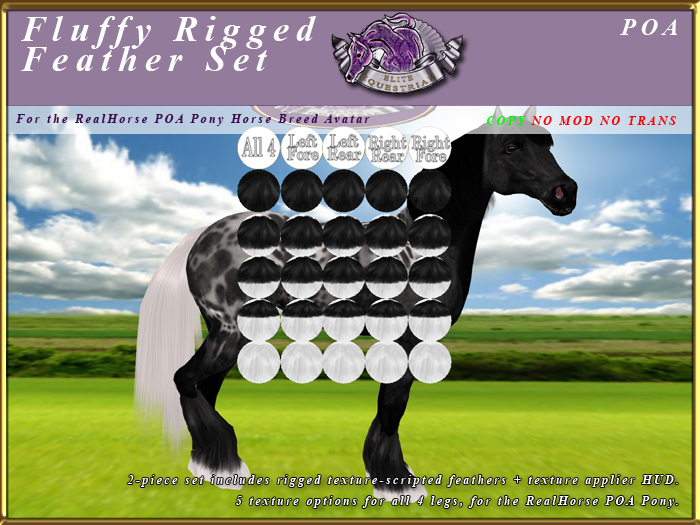 *E* Fluffy Rigged Feather Set  [BOXED] RH POA Pony