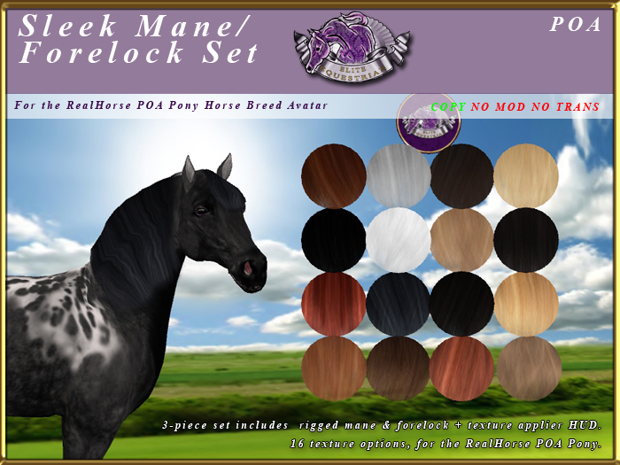*E* Sleek Mane Set Long [BOXED] RH POA Pony