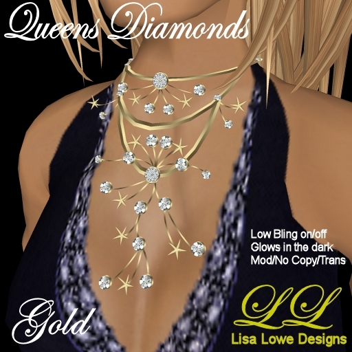 *LL-Designs Necklace The Queen's Diamonds - Gold V1.2* (SLX)