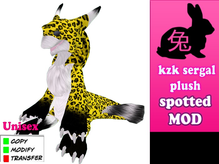 Kzk Sergal Plush - spotted Yellow