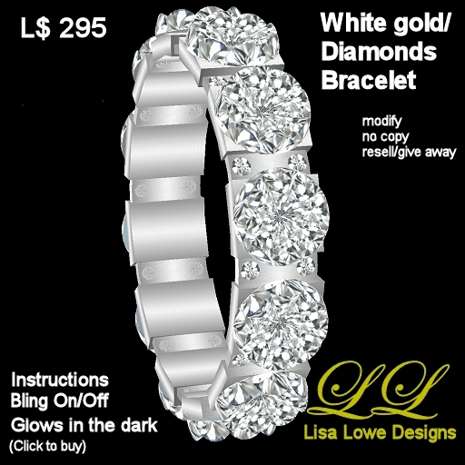 *LL-Designs Bracelet White gold/Diamonds* (SLX)
