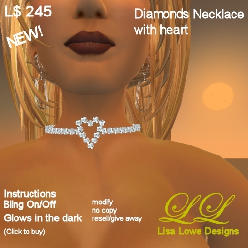 *LL-Designs Necklace Diamonds/Heart* (SLE)