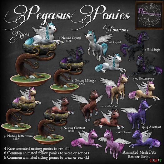 2. HEXtraordinary* Midnight Pegasus Pony (Nesting) - RARE