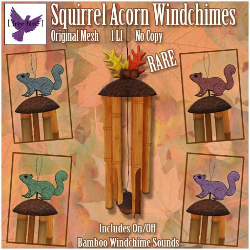 [ free bird ] Autumn Leaves Windchimes RARE