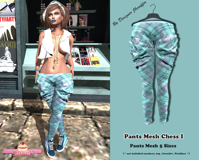 .: Cremosas Pants Mesh Chess I :.