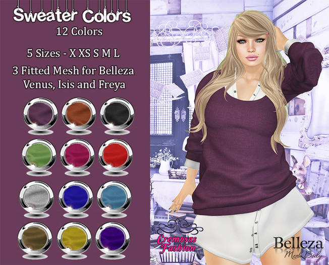 .:: CREMOSAS STORE ::.  Colors Mesh Sweater with Shirt