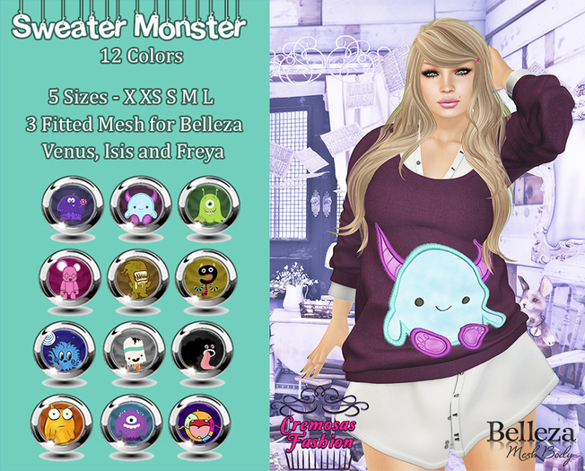 .:: CREMOSAS STORE ::.  Monster Mesh Sweater with Shirt