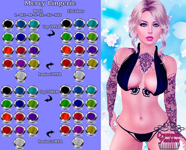 .::Cremosas Store::. Mercy Lingerie + HUD 13 colors