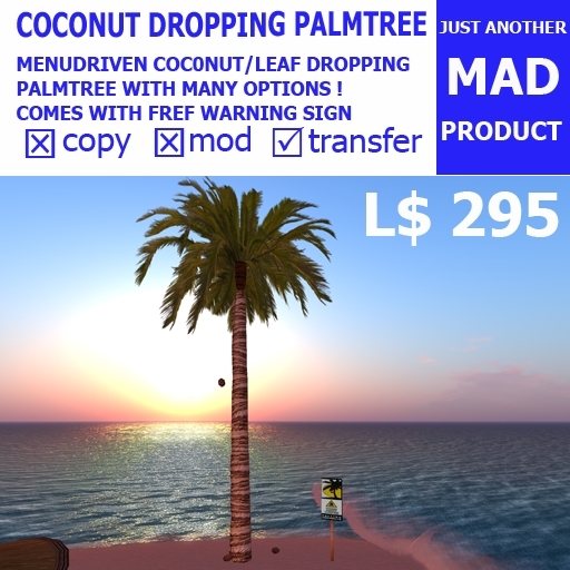 BeachBonanza MAD Dropping coconut/leaf Palmtree [Boxed]