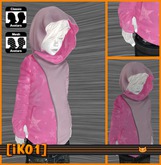 [iK01] Gloved Hoodie - Stars - Kids/Pink - (Click to unpack)