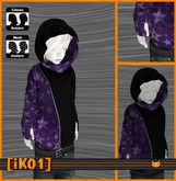 [iK01] Gloved Hoodie - Stars - Kids/Purp - (Click to unpack)