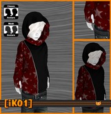 [iK01] Gloved Hoodie - Stars - Kids/Red - (Click to unpack)