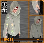[iK01] Gloved Hoodie - Stars - Male/White - (Click to unpack)