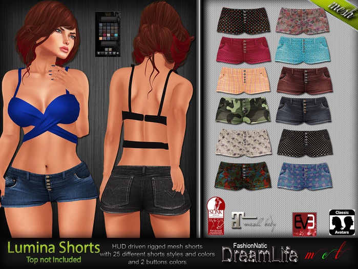 Lumina Shorts Mesh - Maitreya Lara, Slink Physique Hourglass, Eve Slink Pulpy - DreamLife FashionNatic