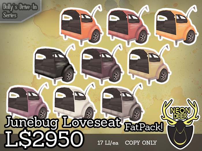 [[Neon Deer]] Dolly's Drive-In - Junebug Loveseat - FatPack BOX