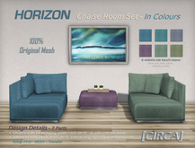 [CIRCA] Pkg - "Horizon" Chaise Room Set - In Colours