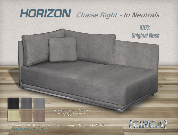 [CIRCA] - "Horizon" Chaise Right - In Neutrals
