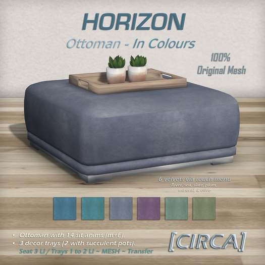 [CIRCA] Pkg - "Horizon" Ottoman - In Colours
