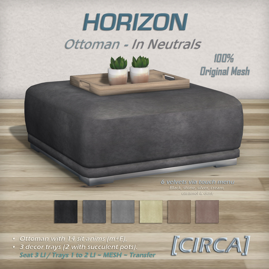 [CIRCA] Pkg - "Horizon" Ottoman - In Neutrals