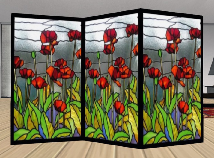 Indoor Privacy Screen - Glass "Poppy"