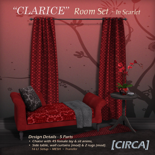 [CIRCA] - "CLARICE" Room Set - In Scarlet