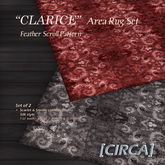 [CIRCA] - "CLARICE" Area Rug Set - Feather Scroll