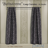 [CIRCA] - "Belladonna" Long Damask Curtains - In Smoke