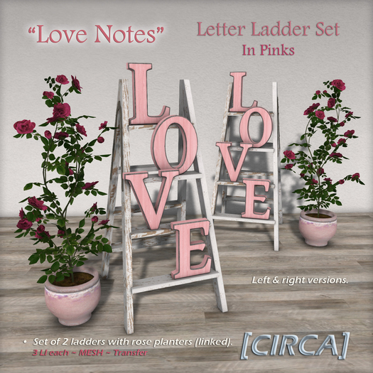 [CIRCA] - "Love Notes" - Letter Ladder Set - In Pinks