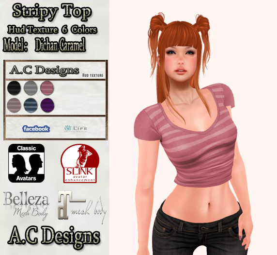 Stripy Top Whit Hud 6 Colors