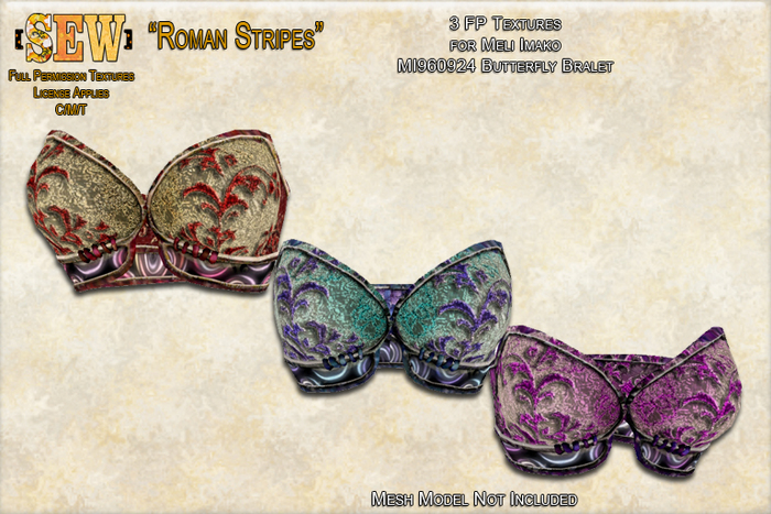 [SEW] FP Tex MI960924 Butterfly Bralet Roman Stripes