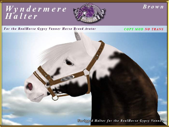 *E* Wyndermere Halter [BOXED] RH Gypsy Vanner Brown