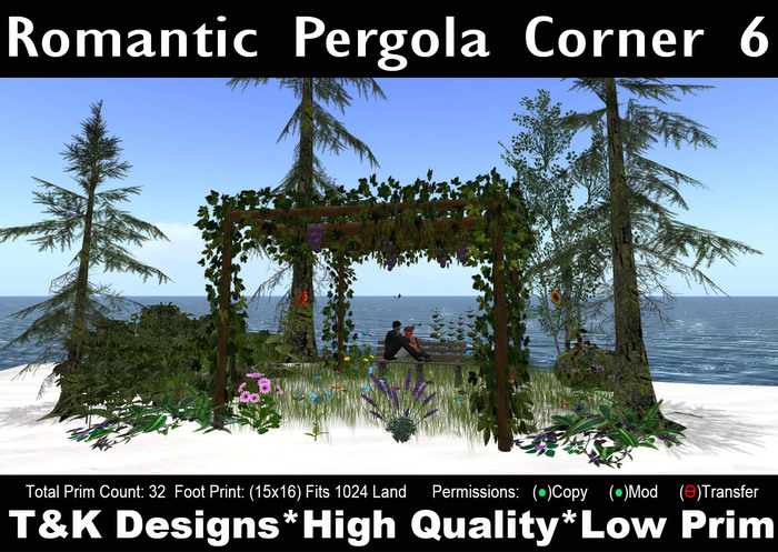 Pergola Romantic Corner v6p Mesh(15x16)32PCM1499 T&K Designs