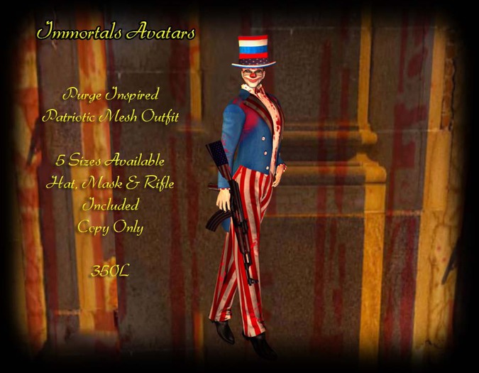 IMMORTALS AVATARS "PATRIOTIC" PURGE INSPIRED OUTFIT