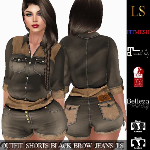 OUTFIT SHORTS BLACK BROW LS