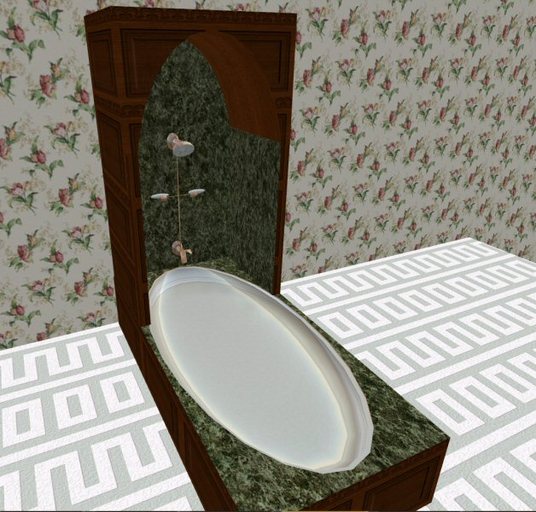 Second Life Marketplace Victorian Bathroom Tub [Green Marble]