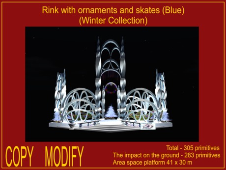 Second Life Marketplace - Rink with ornaments and skates (Blue)