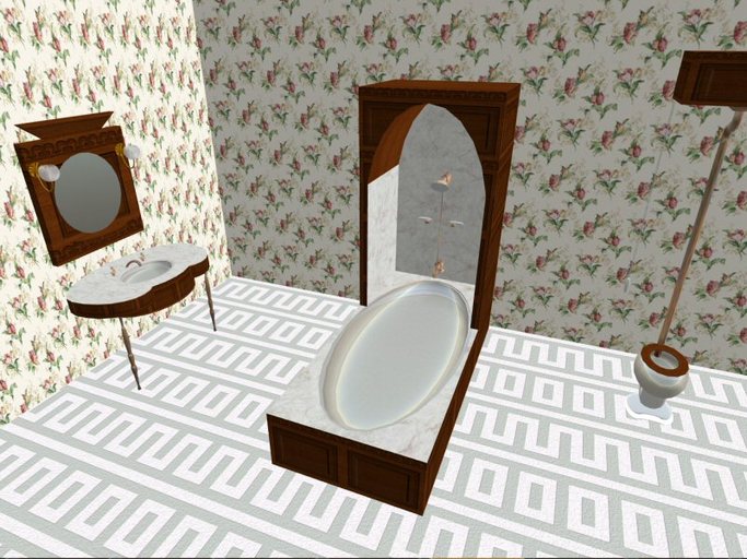 Victorian Bathroom Set [White Marble]