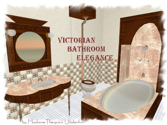 Victorian Bathroom Set [Salmon Marble]
